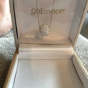 Swarovski 14k GOLD’N’ICE crystallized Swarovski Elements 18” pendant